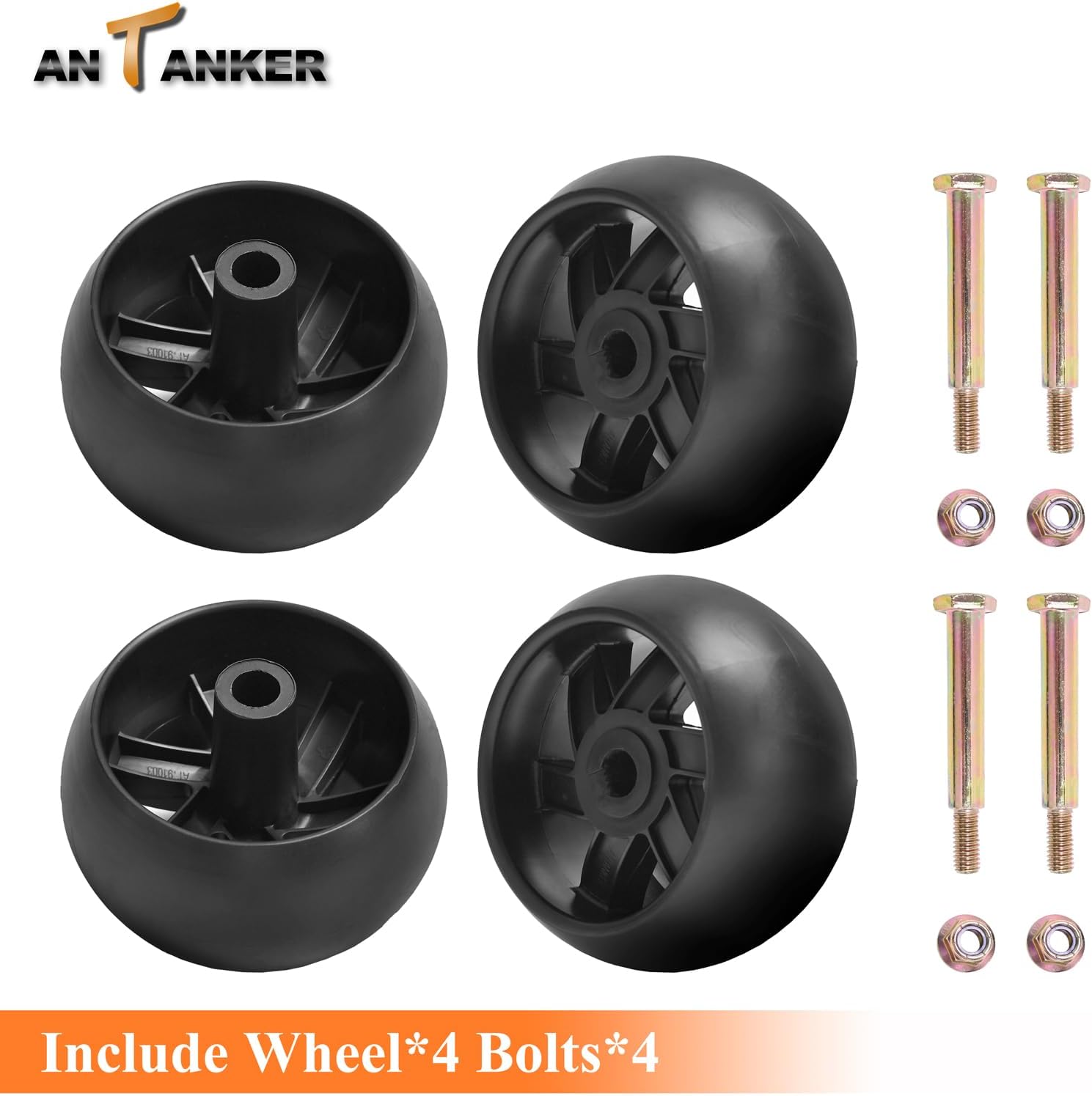 Mower Wheels 133957 174873 Deck Wheels Replacement for Craftsman/Dixon/Jonsered 532133957 for Hus qvarna 532174873 for Cub Cadet 753-04856A Fit for AYP for MTD 734-03058 4 Pack