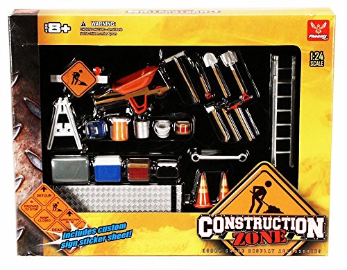 Construction Zone - Phoenix Garage Diorama Accessory Set 18425 - 1/24 Scale diecast car Diorama Accessory