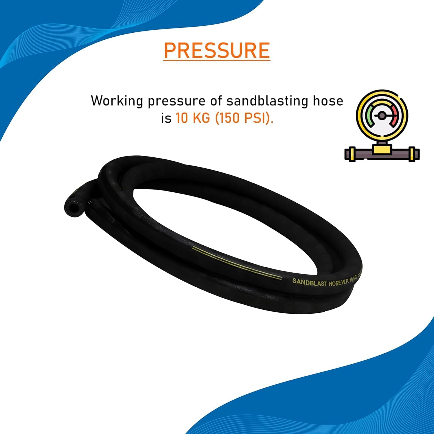 SIMOND STORE - Abrasive Sandblast Hose 1" OD 1/2" ID, Blasthose 6 Feet Long Sandblasting Hose