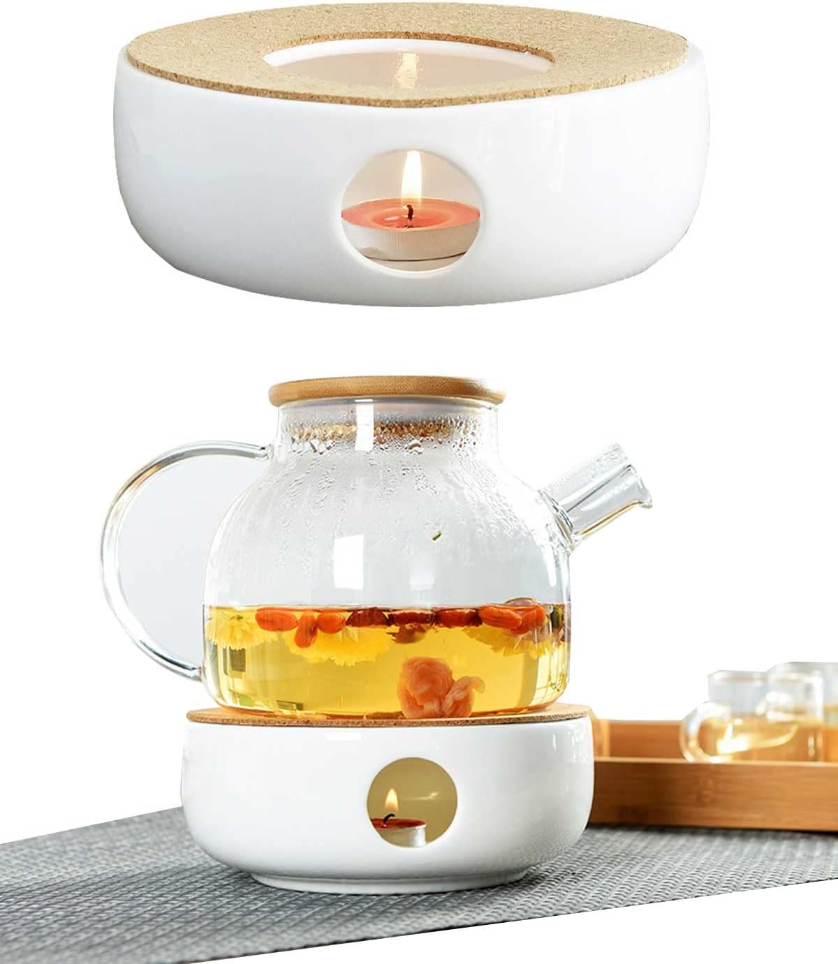 Keramik Stövchen Für Teekanne - Teewärmer Mit Teelichthalter In Schwarz