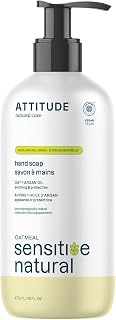 ATTITUDE Moisturizing Hand Soap for Sensitive Skin Enriched with Oat and Argan Oil, EWG Verified, Plant and Mineral-Based Ingredients, Vegan & Cruelty-free, 16 Fl Oz