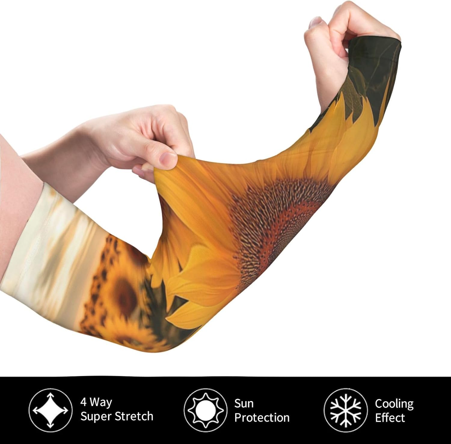 Arm Sleeves Cooling UV Sun Protection Sports Compression for Men Women | Colorful Cupcakes Sun Sleeves Upf 50+ Sun Protection Sleeves With Thumb Hole For Fishing Cycling Work Sport Tattoo Cover Up