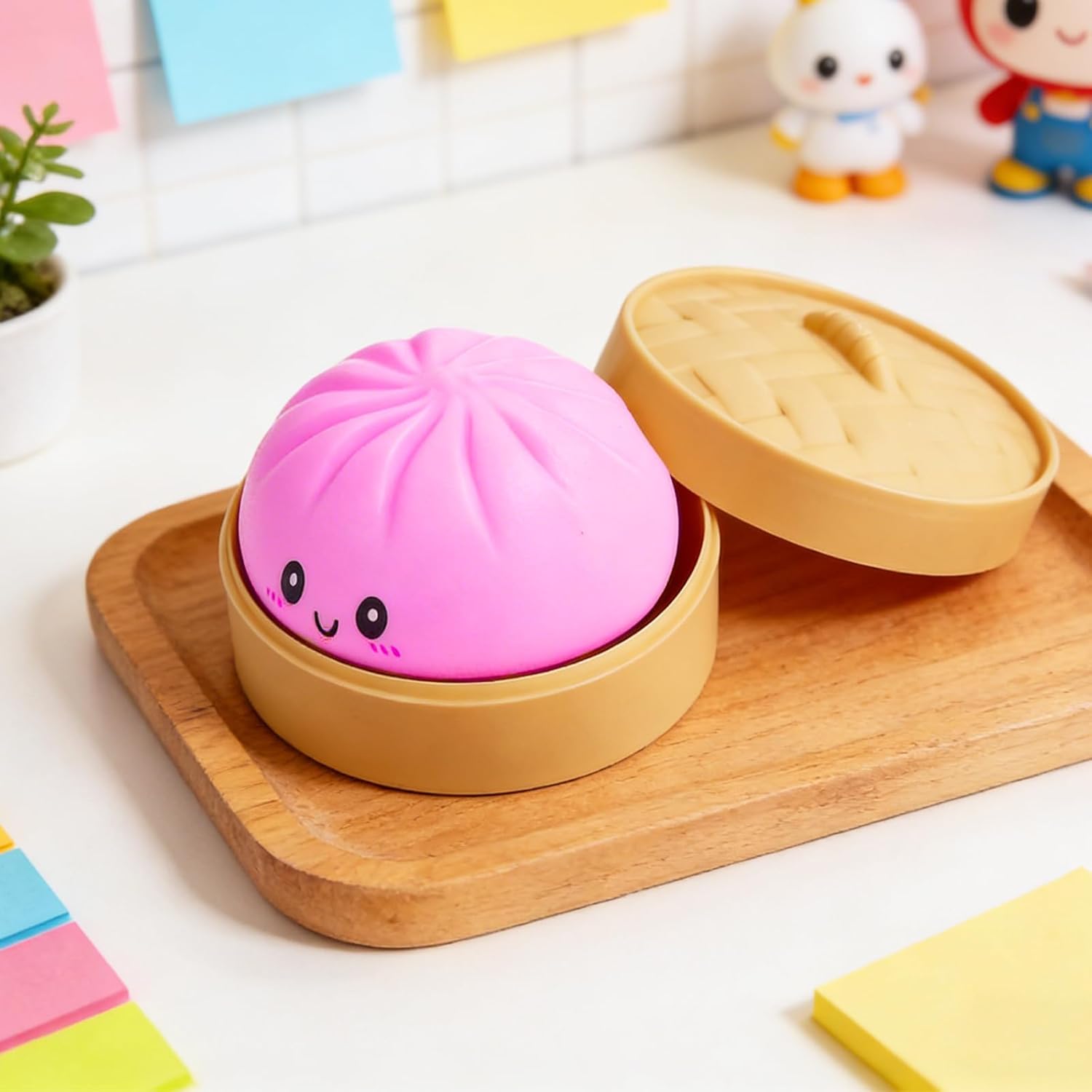 Mystery Dumpling Squishy, 4 Inch Jumbo Dumpling Stress Ball, Giant Dumpling Squishy, Anxiety Relief Fidget, ASoft Squeeze Decompression Dough for Adults Classroom Prizes & Party Favors (Purple)