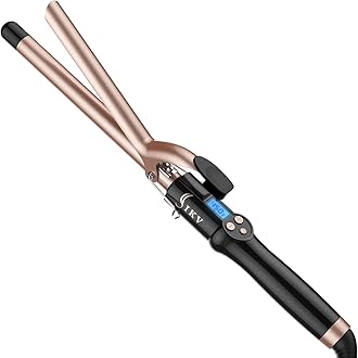 19mm Extra Long Barrel Curling Iron, Ceramic Tourmaline Curling Wand Professional Dual Voltage