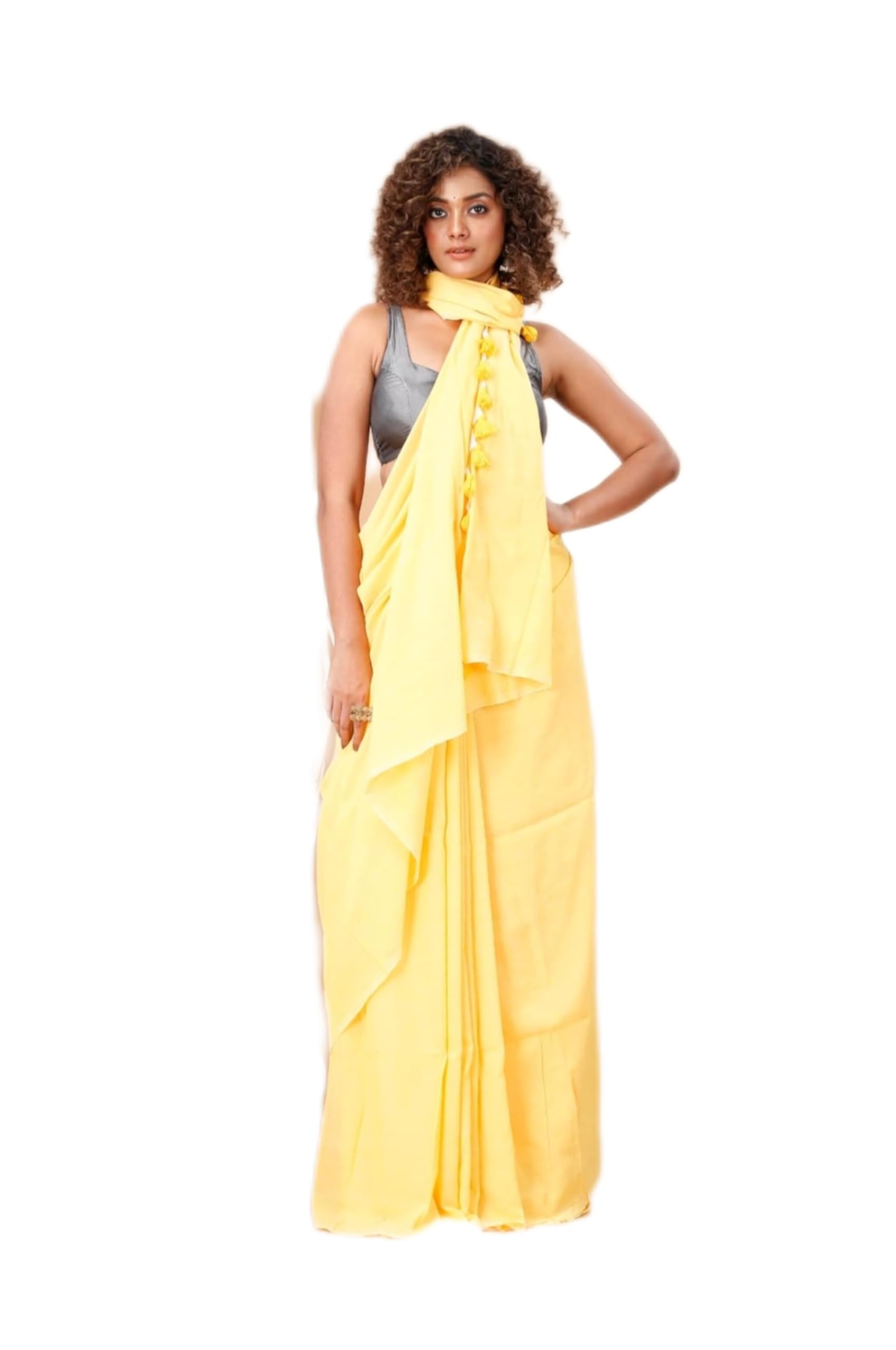 Beautiful mul cotton saree with blouse piece-picture-21