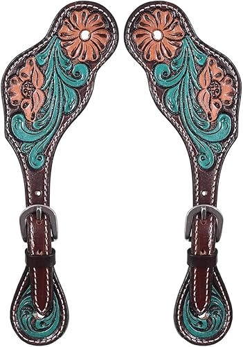 Miniatura 8 de Correas de cuero para adultos  Correas de espolón occidentales para mujer para montar a caballo, carreras de barril, espectáculo y rodeo  Correa de