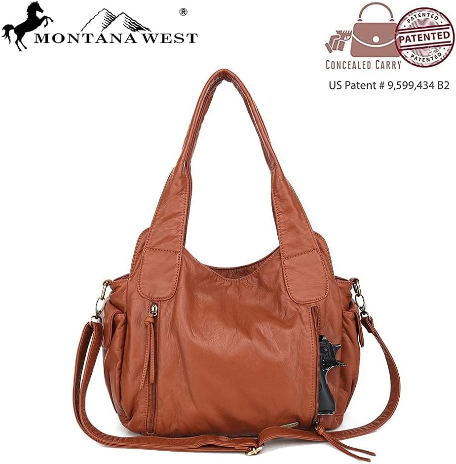 Montana West Washed Leather Hobo Bags for Women Roomy Handbags with Crossbody Strap - Image 3