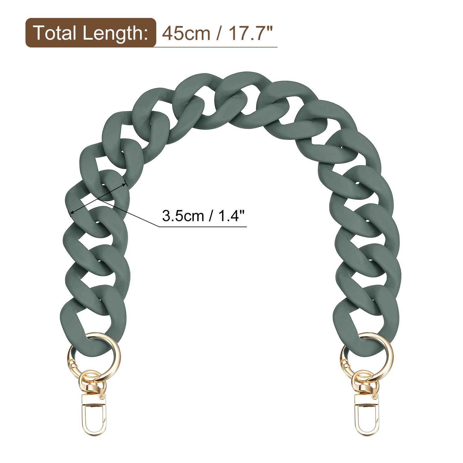 QUARKZMAN Acrilico Borsetta Catena Cinghia, 17,7