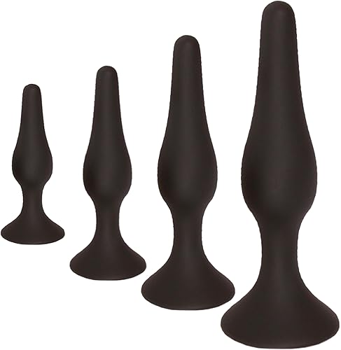 Juego de tapones sexuales anales de silicona, entrenador de glúteos anal, kit de consolador dilatador para mujeres y hombres, 4 tapones para glúteos