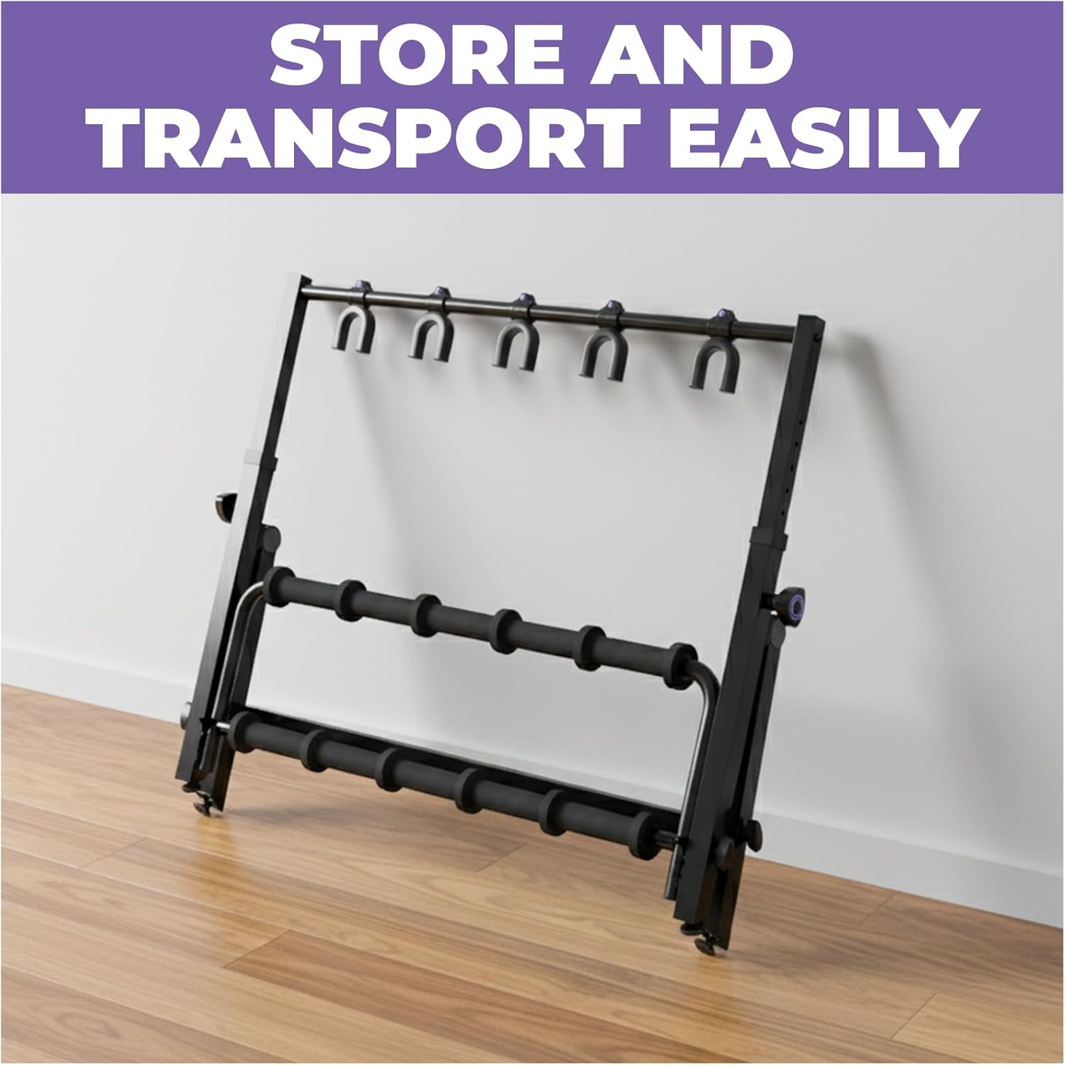 Liquid Stands Premium Multi Guitar Stand Rack for 3&5 Guitars, Foldable Height Adjustable Design with 5 Neck Holders, 12 Foam Pad Separators, Floor Storage Folding Guitar Rack for Multiple Instruments