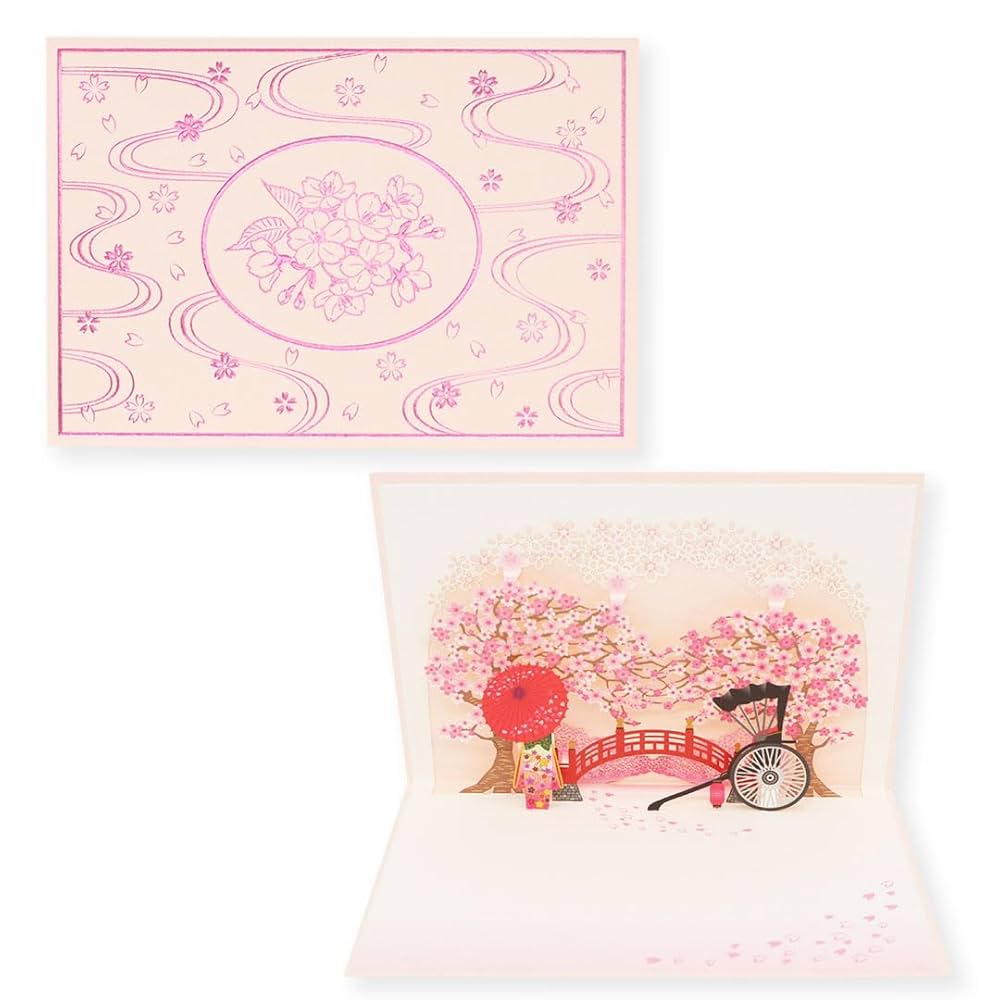 Amazon | 日本 製 立体 桜 春 カード リーフ ワーク カンパニー