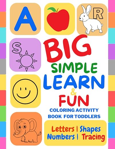 Amazon.com: Big Simple Learn & Fun Coloring Activity Book for Toddlers ...