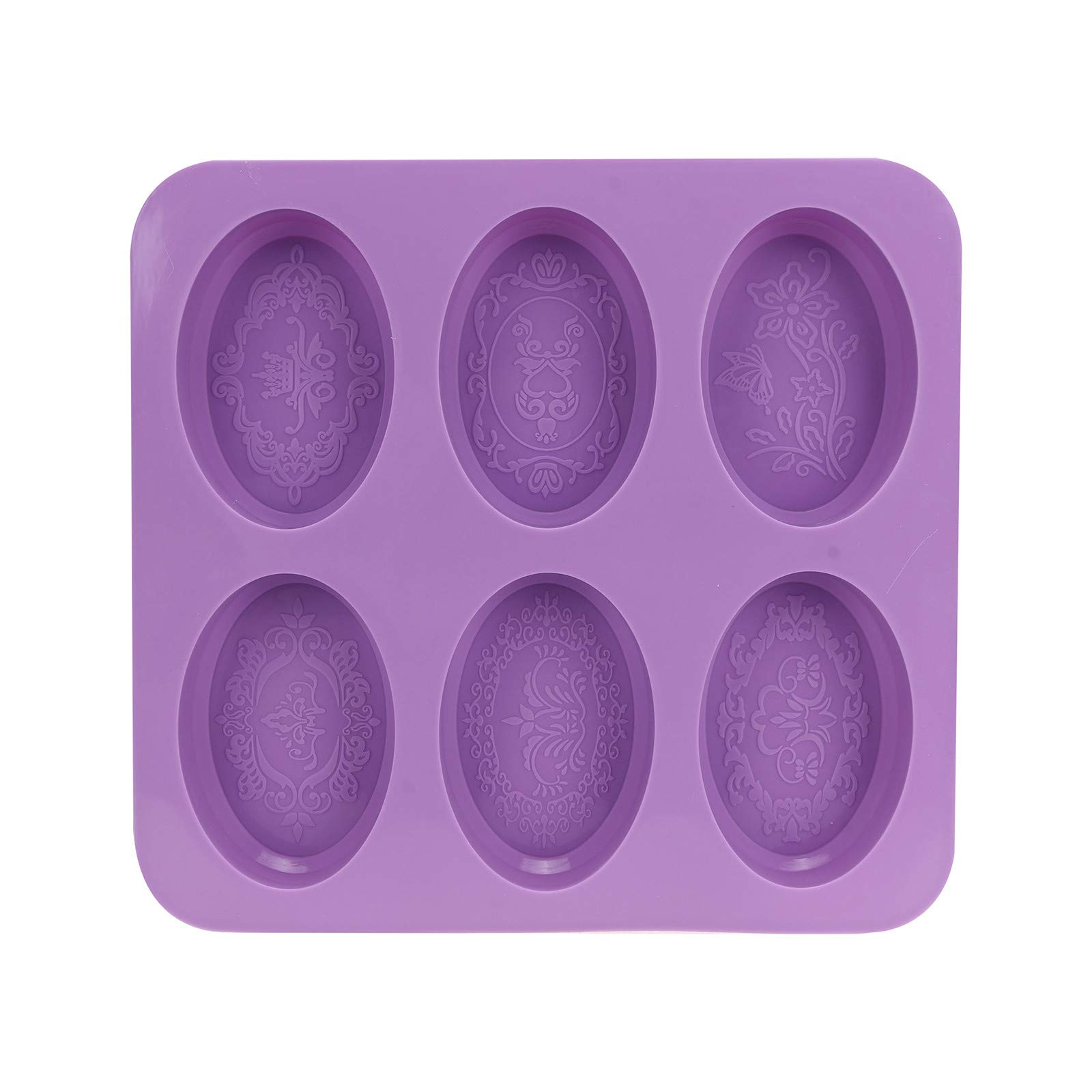Stampo per sapone consecutivo, in silicone, per pizzi, forma ovale, 6 pezzi, per cucina, sala da pranzo e bar