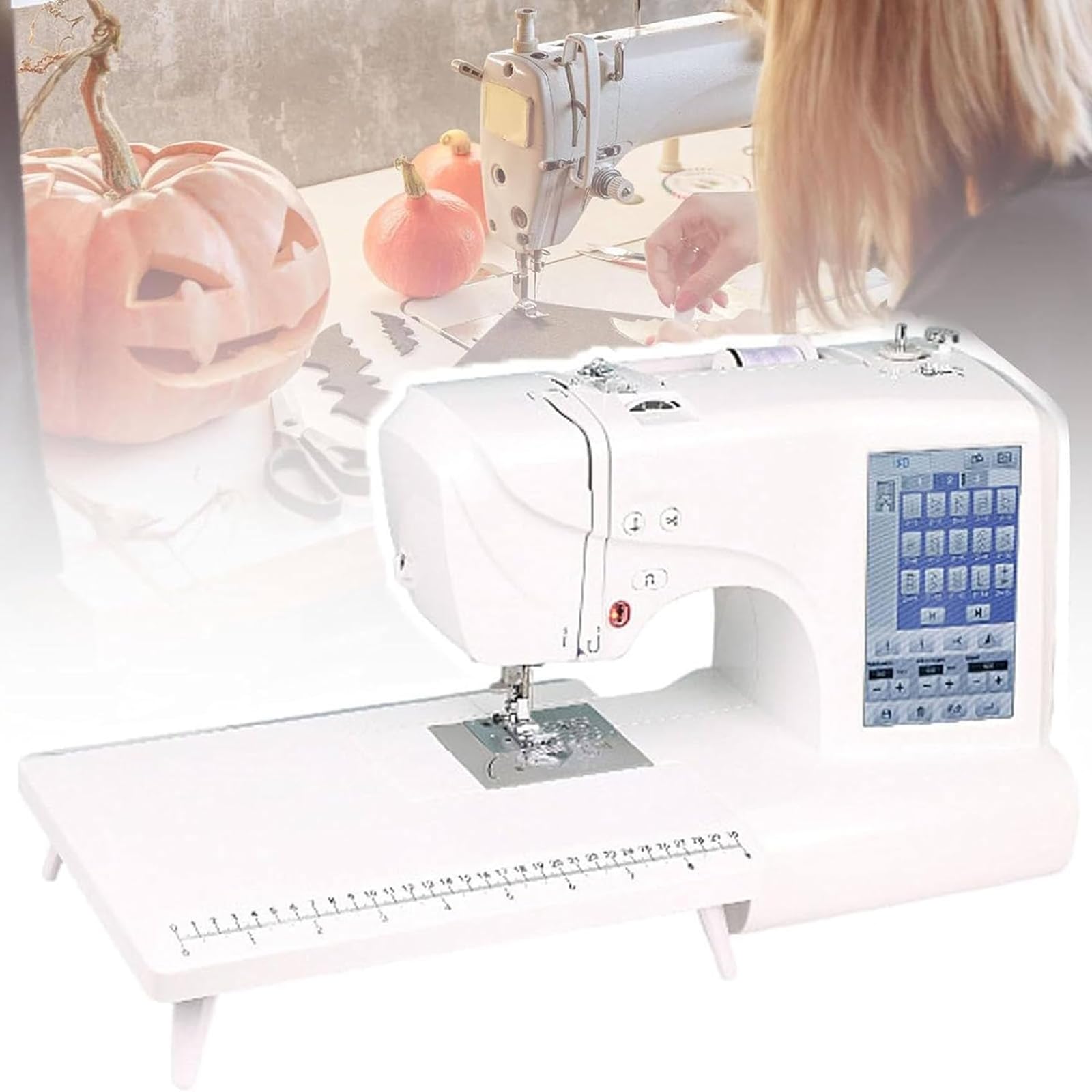 Macchina da Ricamo elettrica, Macchina da Cucire da Ricamo Automatica Portatile con Touch Screen LCD da 7 Pollici, Superficie di Ricamo, con Area di Ricamo da 4" x 9,2", 210 Lettere Integrate