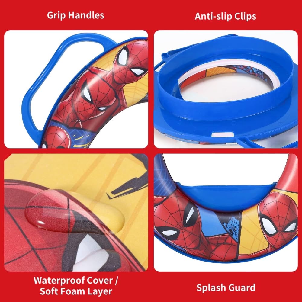 Riduttore WC per bambini Spiderman Marvel adattatore water universale con manici