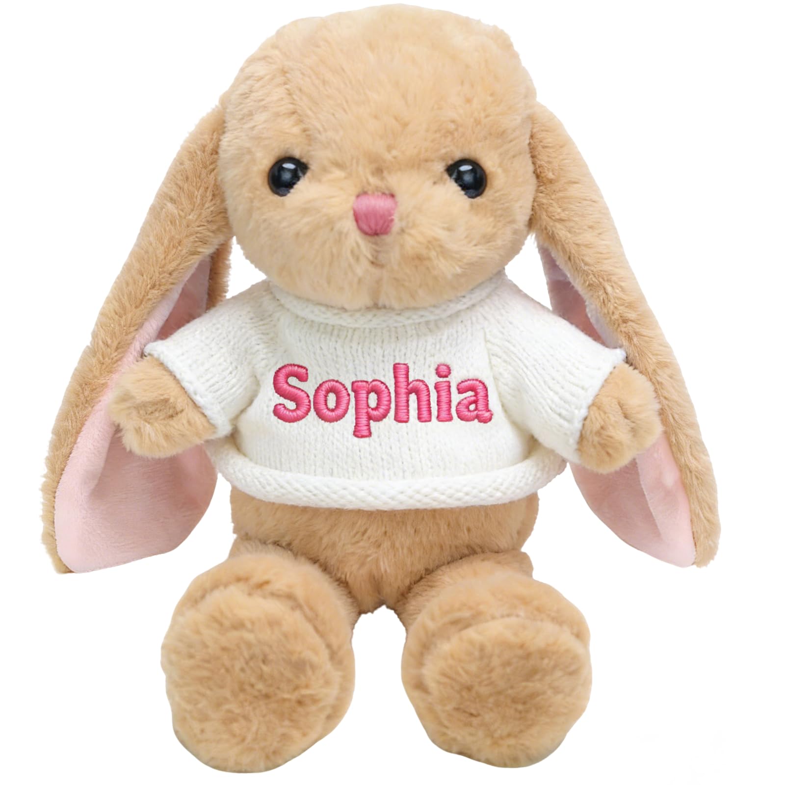 Personalized Easter Bunny Plush - 12 Custom Embroidered Name with 9 Outfit Colors Unique Easter Gift Easter Basket