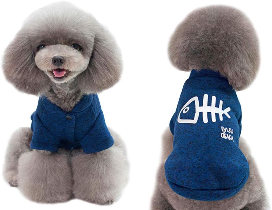 IBLUELOVER Dog Knitted Jumper Sweater Soft Warm Hoodies Jumpsuit Coat Fashion Cute Thermal Vest Clothes for Small Medium Puppy Dog Pug Teddy Chihuahua Poodle Dachshund