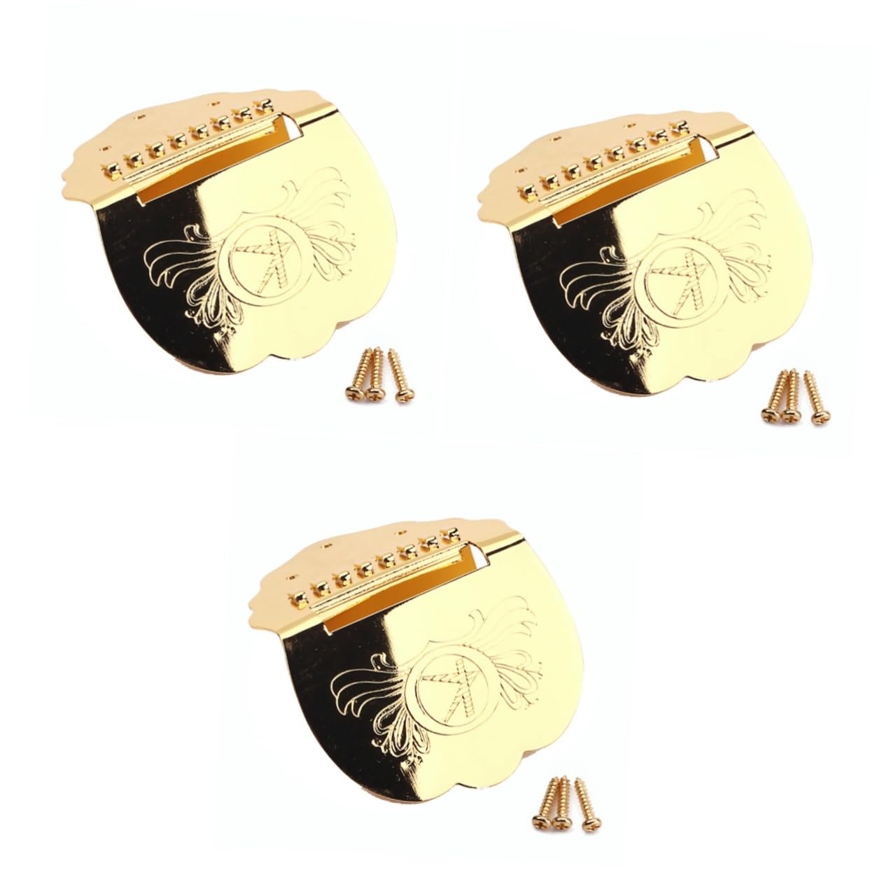 ibasenice 3pièces Triangle Mandoline Tailpiece or b Vis Accessoire Pour Guitare Cordes Motif Floral Plaqué Et Amovible