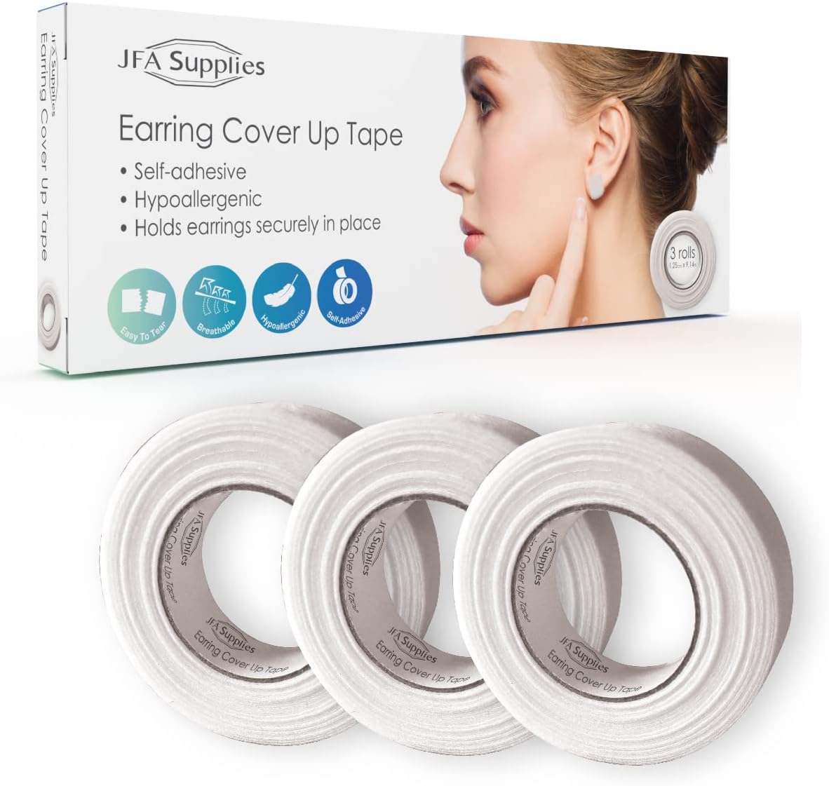 Microporous Earring Cover Up Tape 1.25cm x 9.14m - Box of 3