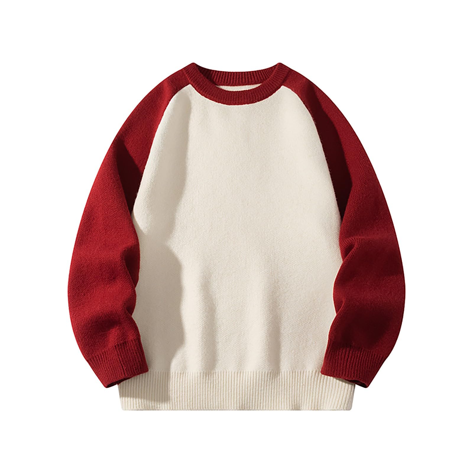 Jersey Negro Hombre, Suéter De Hombre Abrigo Manga Raglán Bloque De Color Tejido Manga Larga Jersey Informal Cálido Ropa De Invierno Cómodo Hilo Suave Moda Superior
