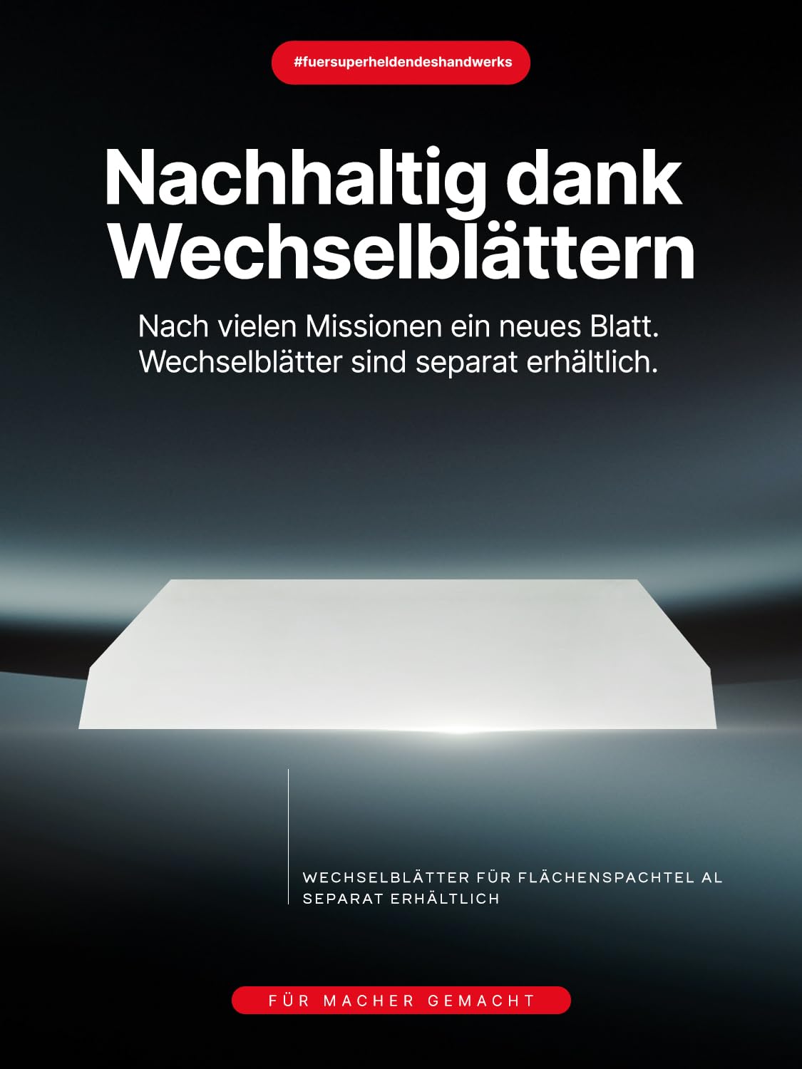 Aluminium Spachtel 800mm mit abgerundeten Ecken | Ideal für Heimwerker & Burgenbauer.. | Inhalt: Spachtel mit rostfreiem Wechselblatt