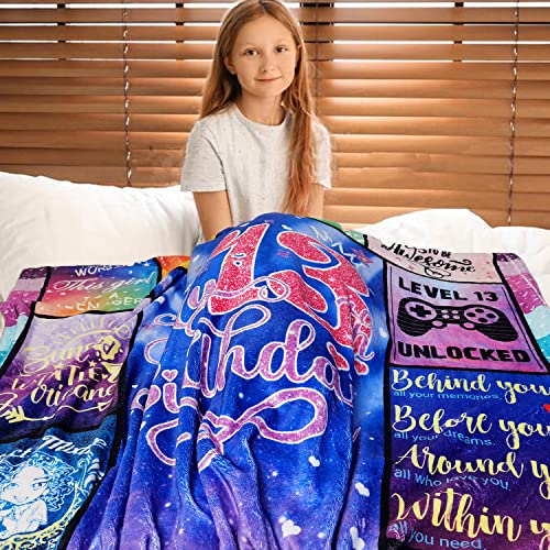 Zlomjro Gifts For 13 Year Old Girls Blanket 50"X60" - 13Th Birthday Gifts For Girls - 13 Year Old Girl Birthday Gift Ideas - 13Th Birthday Gift Ideas Throw Blankets #TOP2
