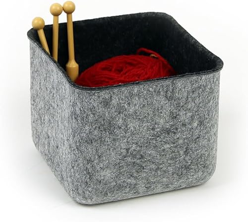 Miniatura 5 de Three by Three Seattle Organízate con colorido contenedor de dos tonos "felt-like-it!" de 5 x 5 x 4 perfecto para oficina, sala de manualidades,