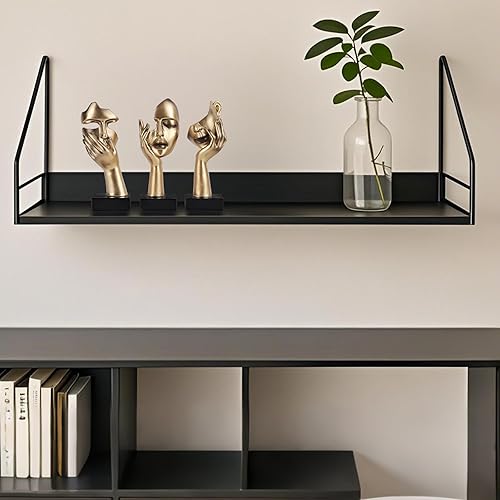 Miniatura 2 de Juego de 3 estatuas pequeñas de Thinker – Decoración del hogar de oro negro figuras de arte abstracto para estantes, sala de estar, mesa de café