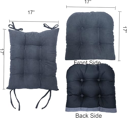 Miniatura 2 de Cojines mecedoras para interiores para sala, oficina, comedor o cuarto de bebé, juego de 2 piezas para asiento y respaldo, almohadilla para silla de