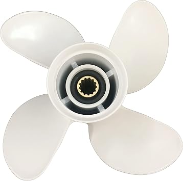 4 Blades Propeller 10 5/8x12 10 3/8x13 10 1/4x14 for Yamaha 30/40/50/55/60HP Pressed in Rubber Hub 13 Spline 10.3x13 10.6x12