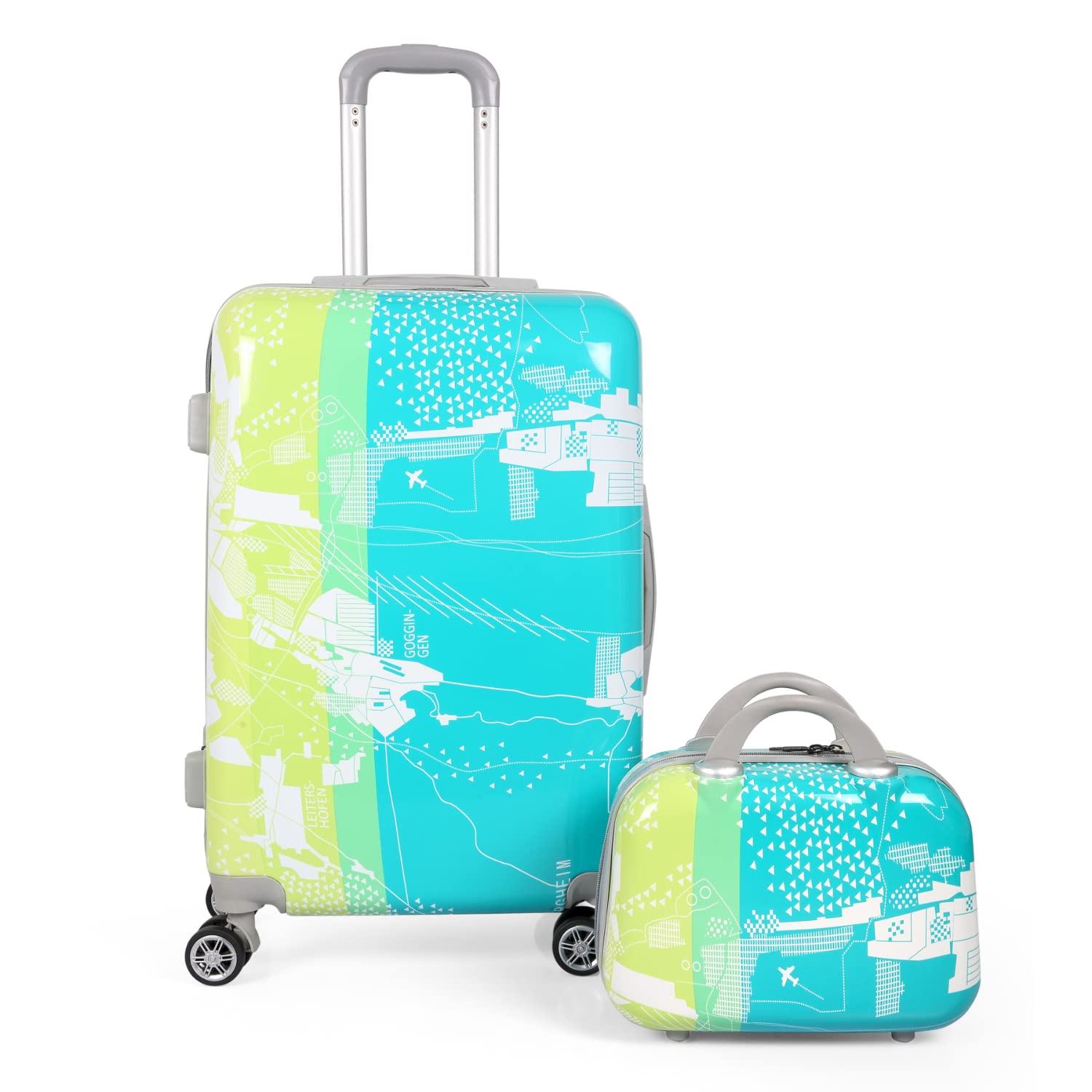 24 inch Travel Luggage Trolley Bag with 1pc Vanity Bag - Green-image-26