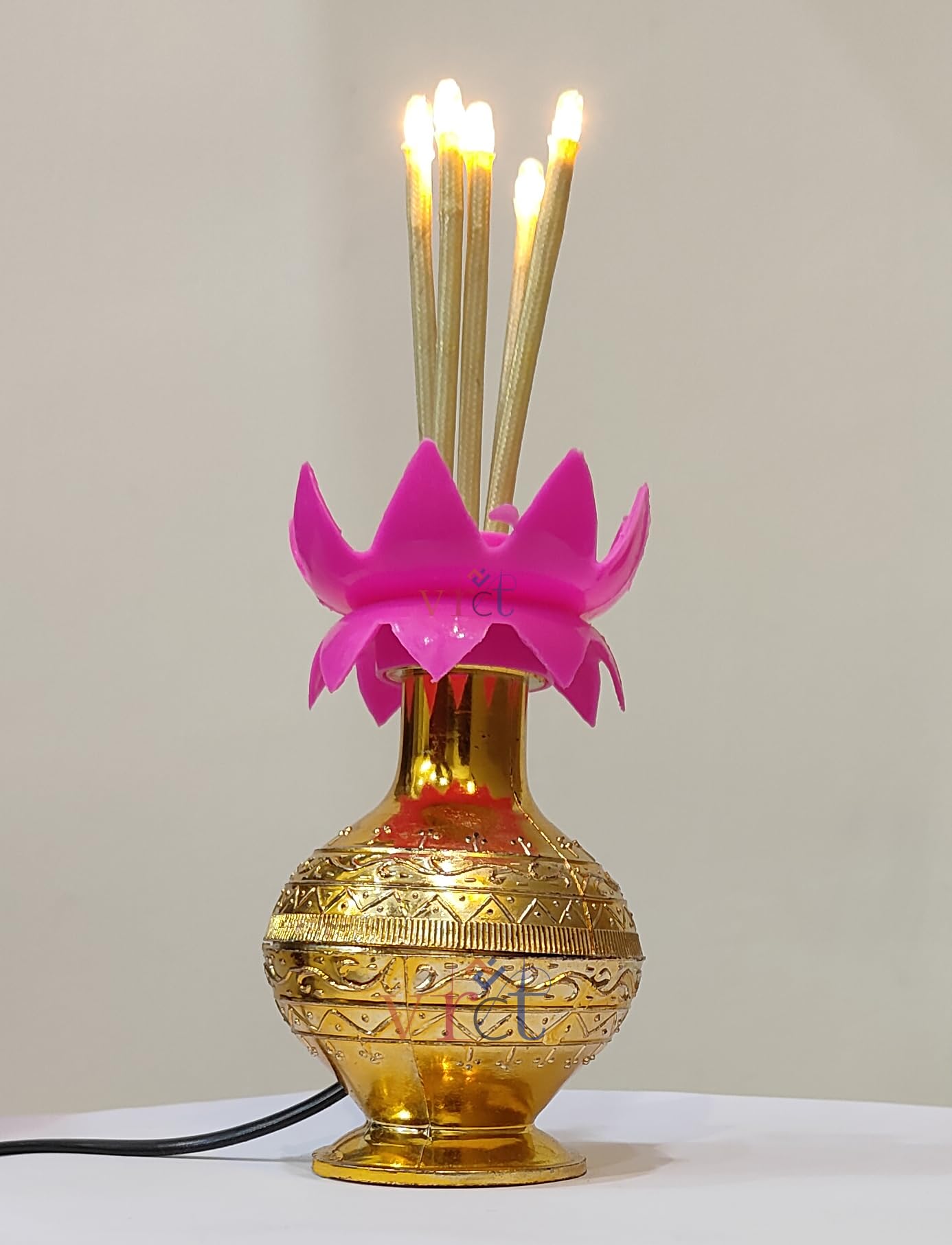 VRCT Electric Agarbatti Diya Golden Color, Good for Diwali Decoration-image-14