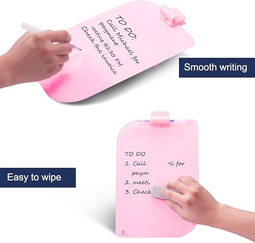 Miniatura 3 de TSJ OFFICE Pizarra blanca de escritorio pequeña  Pizarra de cristal de borrado en seco de 12 x 8 pulgadas con soporte, tablero de escritorio para el