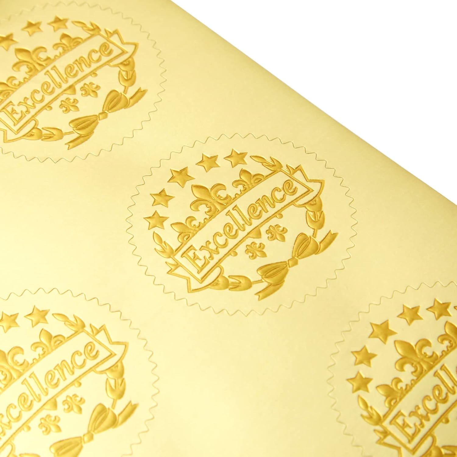 48 Sheets Blue Certificate of Recognition Award Paper with Gold Foil Sticker Seals for Graduation Diploma, Achievements (8.5 x 11 in) : Office Products