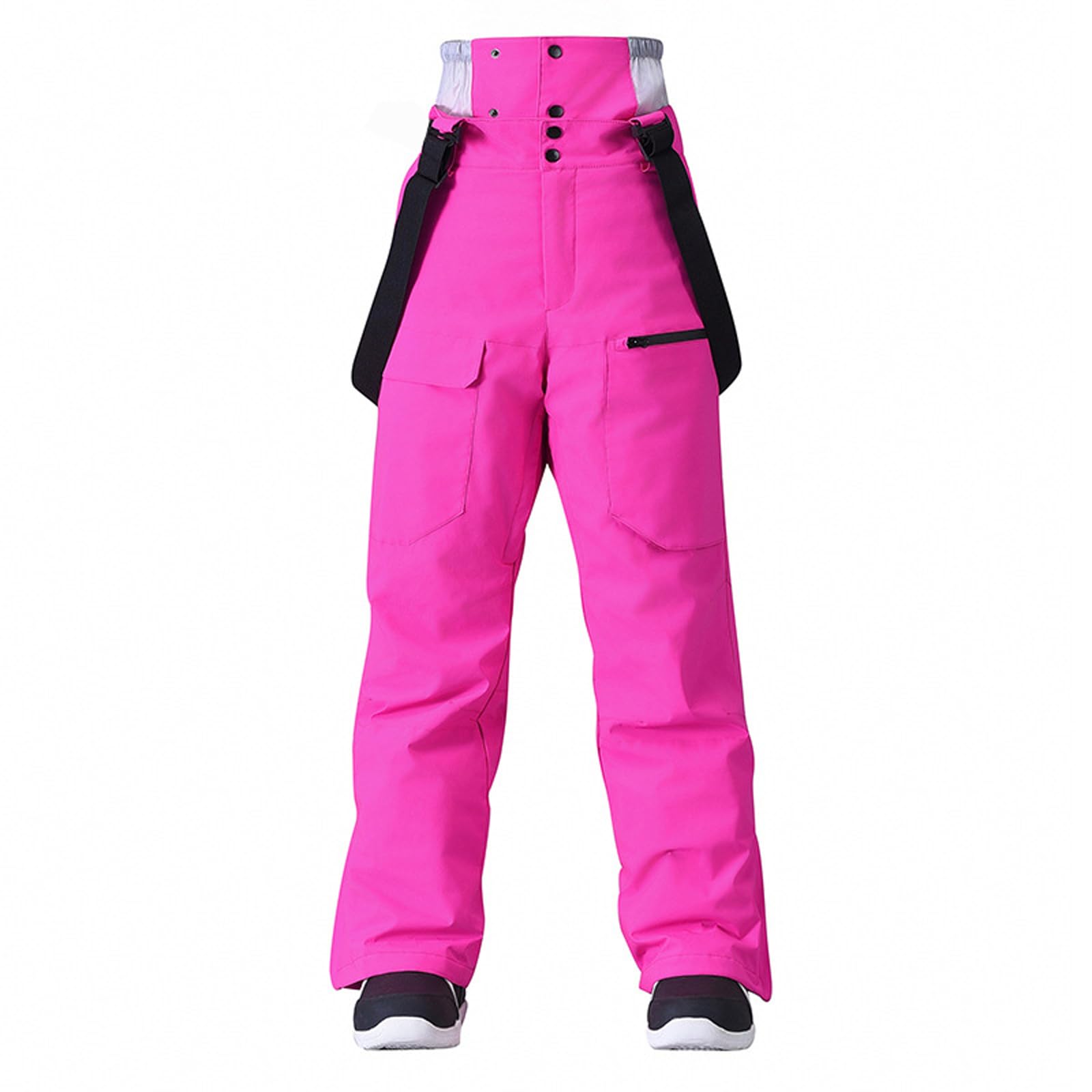 ALSOGO Pantalones de esquí para mujer, impermeables, aislados, para invierno, snowboard, tirantes ajustables, pantalones de nieve, resistentes al viento, pantalones cálidos para exteriores