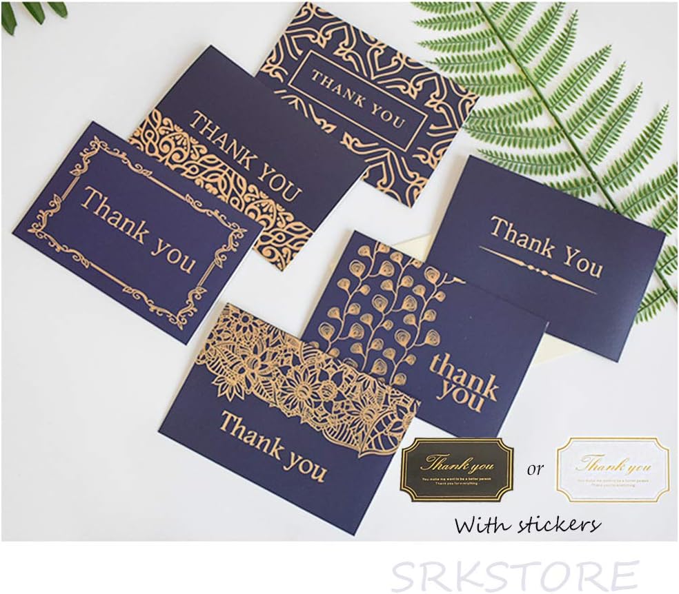 Blank Thank You Greeting Cards With Envelopes And Stickers Perfect Baby Shower Note Cards Wedding Thank U Cards Business Elegant Cards Bridal Shower Update Thankyoucards All Occasions (Business)