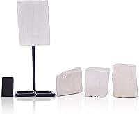 Vista 14 de Juego de 5 regalos de cristal de horóscopo de acuario, signo del zodiaco, angelita y piedras ásperas naturales con chip de protección de shungita