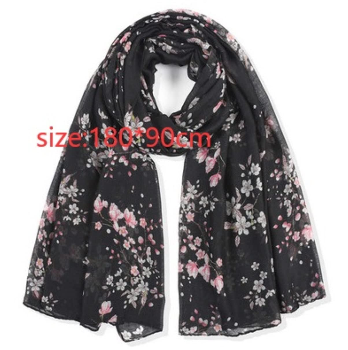 Bufanda Chal Bufandas Para Mujer Chal Bufanda Suave Y Ligera Retro Estampado Floral Chal Cruzado Suave y Cálida