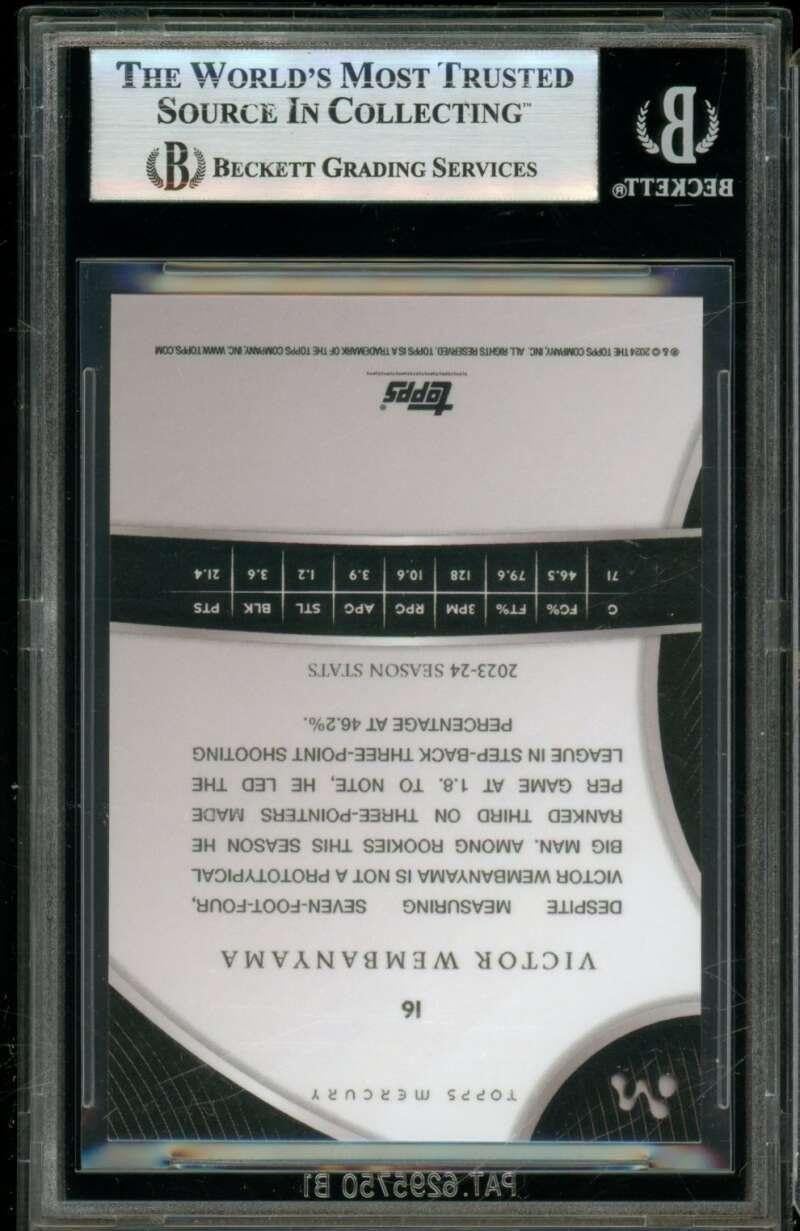 Victor Wembanyama Rookie 2023-24 Topps Mercury Kaleidoscope Refractors #16 BGS 9 - Basketball Slabbed Rookie Cards