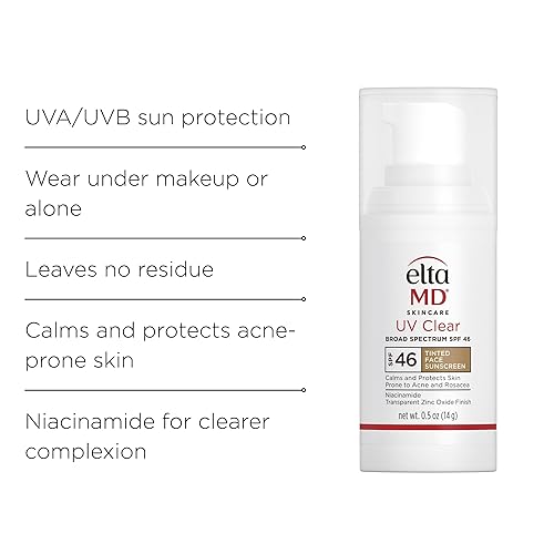 Miniatura 27 de EltaMD Protector solar facial tintado transparente UV, SPF 46 sin aceite con óxido de zinc, recomendado por dermatólogos Tintado 1.7 fl oz