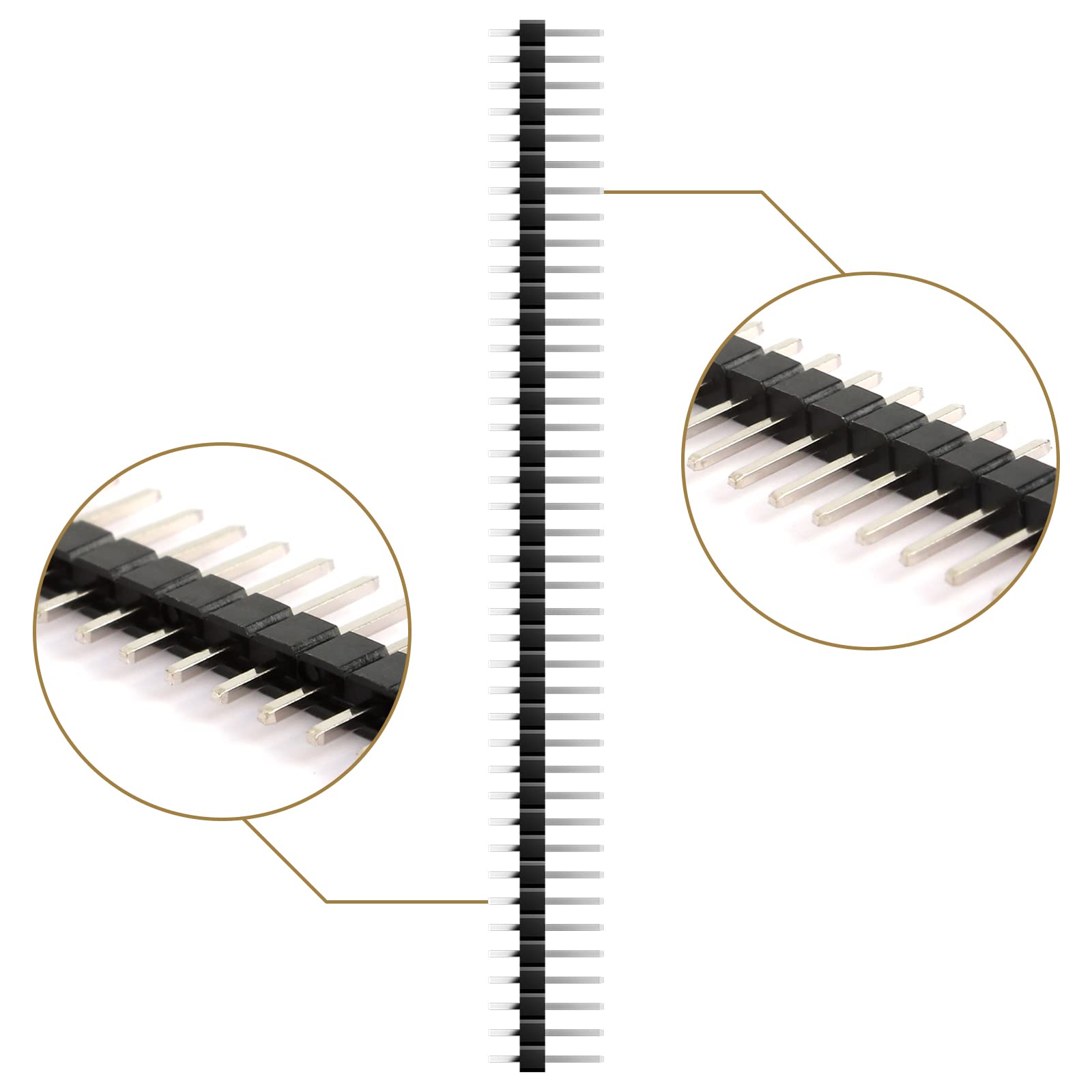 60 Stück Stiftleisten Breakaway 40 Pin 2,54 Mm – Einreihiger Männlicher Pin Header, Gerade, Für Arduino, Raspberry Pi & Breadboards