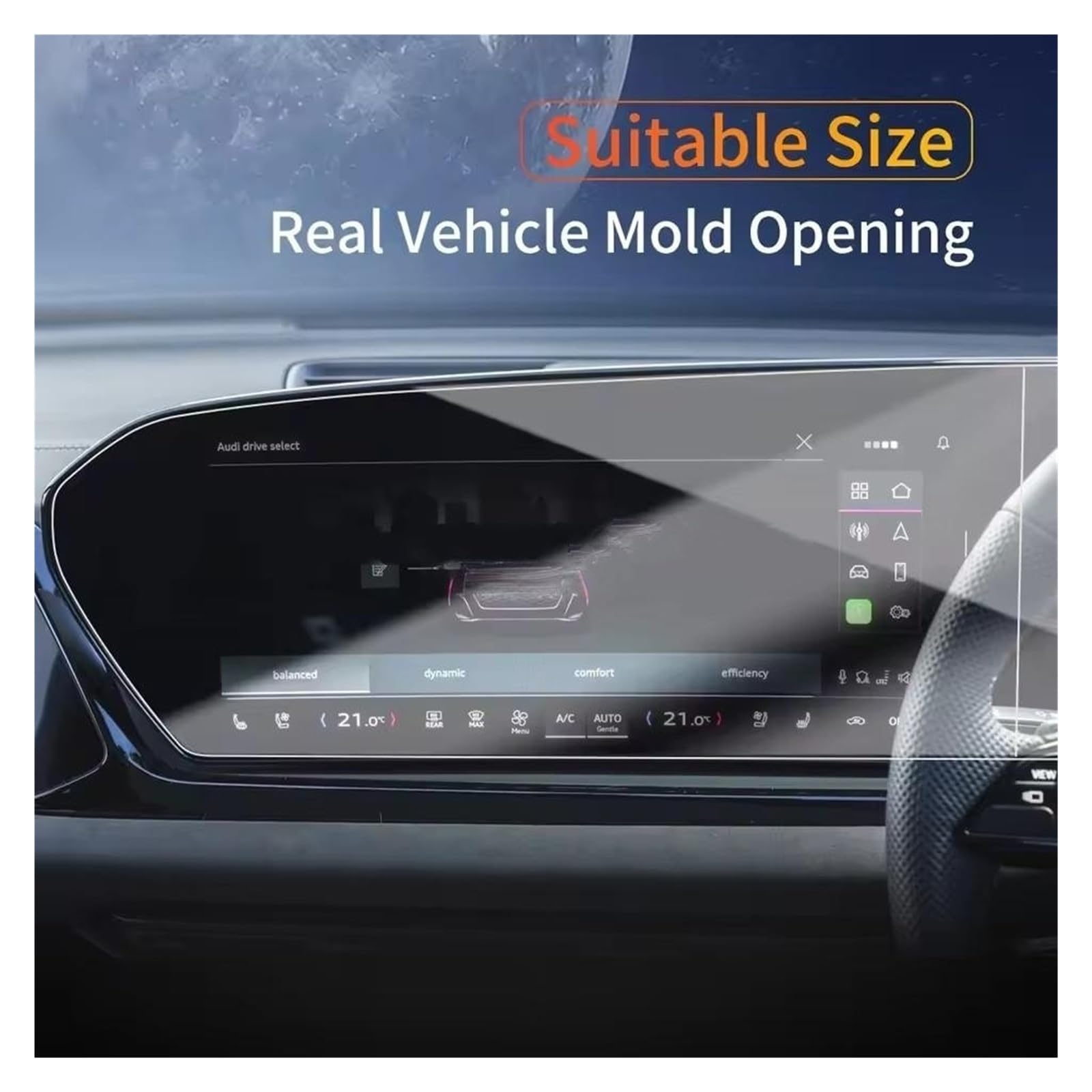 Schutzfolie für das LCD-Display des GPS-Navigationssystems im SQ5 Sportback(2025/2026) – Zubehör: Gehärtetes Glas