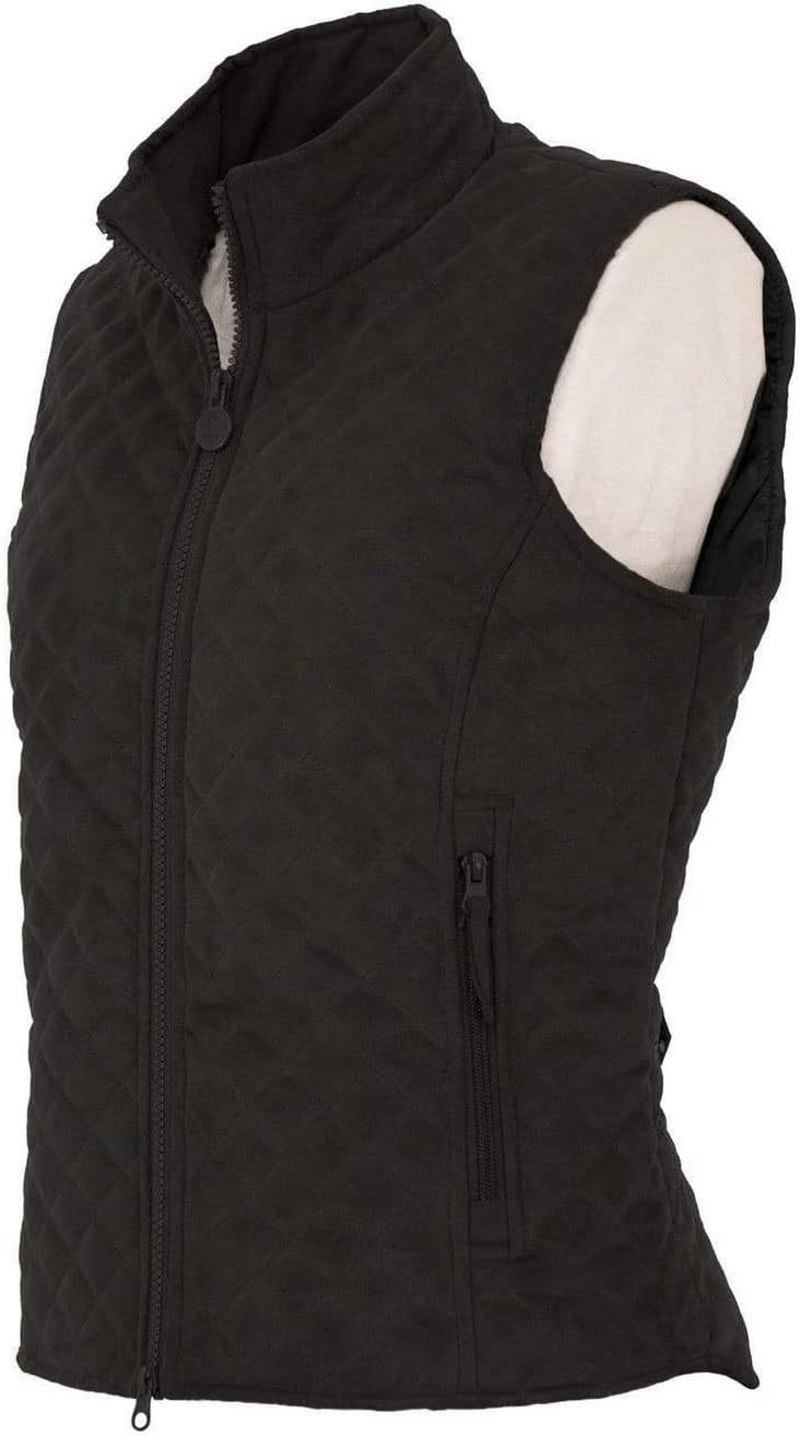 Outback Trading Women's Grand Prix Warm Water-Resistant Zippered Outerwear Quilted Western Vest With Hip Pockets