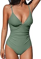Vista 1 de HeyUU Traje de baño de una pieza para mujer con control de abdomen y cuello en V