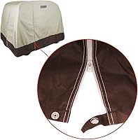 Vista 4 de Funda para carrito de golf de poliéster resistente 600Denier (bronceado, 95 pulgadas de largo x 49 pulgadas de ancho x 62 pulgadas de alto