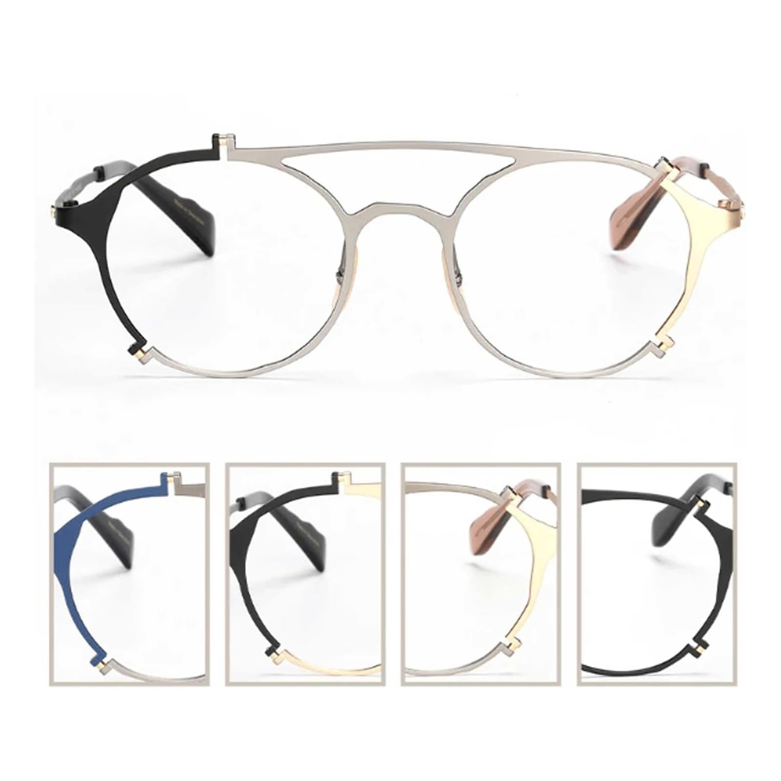 Fake Brille Einzigartige Brillengestelle Titan-Brillengestelle Bunte Nähte Brillengestelle Künstlerische Brillen für jeden Anlass Angenehm zu tragen