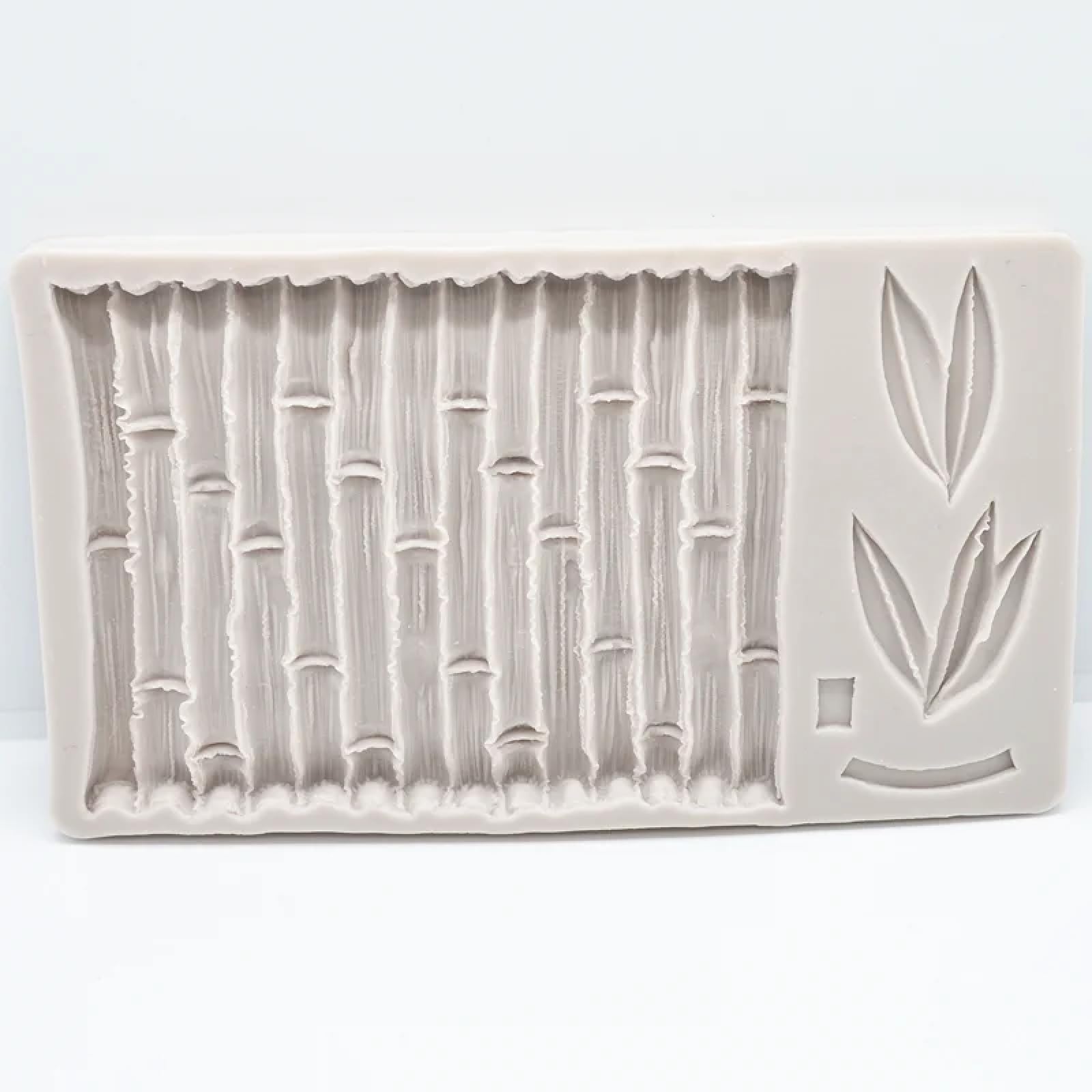 Molde de silicona para hacer fondant, 20 x 11,5 x 1,6 cm, molde de resina de silicona de hoja de bambú, decoración de encaje, herramientas de horneado de cocina, para pasteles, chocolate, postres,