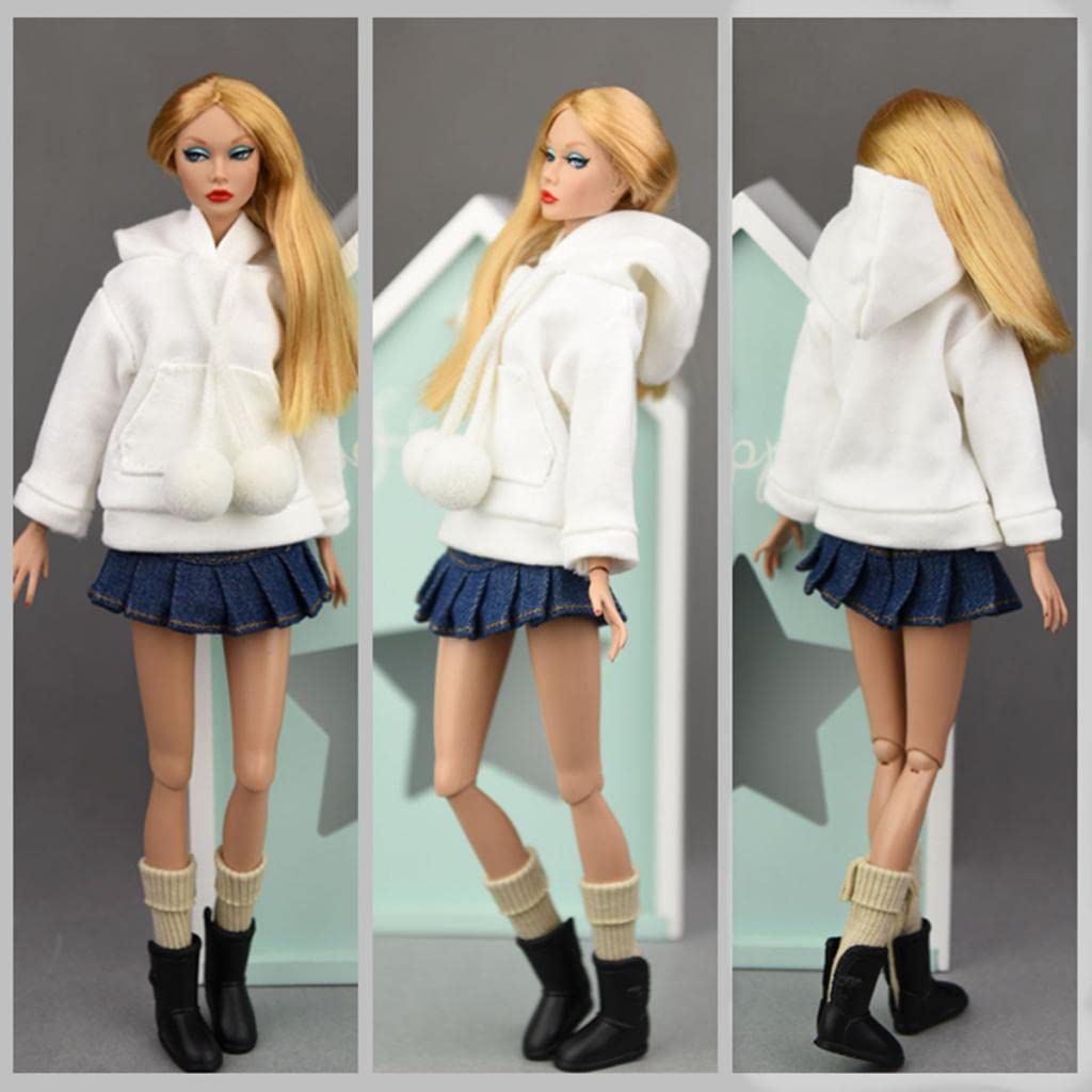 Fashion My Day 2xLovely Girl Doll Pullover Hoodie Clothes for 12inch Doll Accessory White | Modern | Clothes & Accessories | Dolls-image-33
