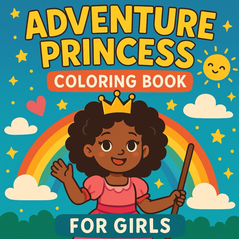 Adventure Princess Coloring Book for Girls: Empowering Afro Princesses with Positive Affirmations & Magical Adventures