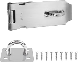 4 Pouces Loquet de Porte en Acier Inoxydable, Fermoir de Cadenas Argent, Porte Fermoir Verrou de Porte Moraillon, Loquet de Cadenas Agrafe pour Armoires